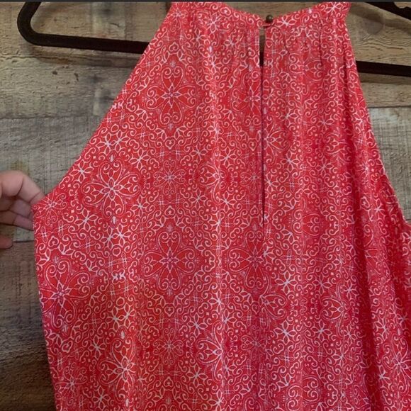 GAP new pink orange‎ sleeveless shorts romper elastic waist, size small - Picture 4 of 7